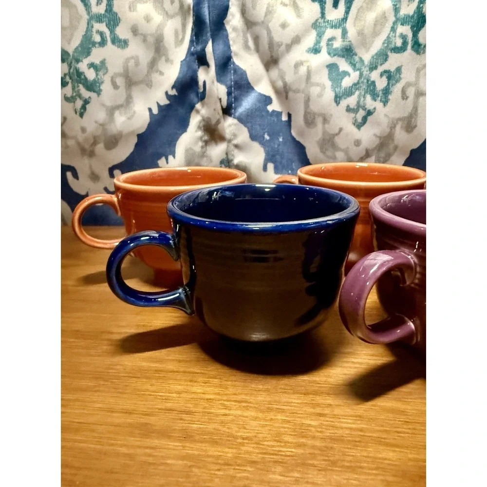 Vintage‎ Fiestawear: 6  Tea Cups Blue, Purple, Orange